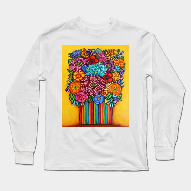 Celebration Rainbow Bouquet Long Sleeve T-Shirt by LisaLorenz